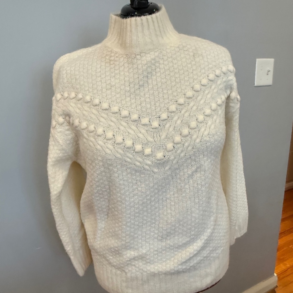 Mock Neck fuzzy sweater